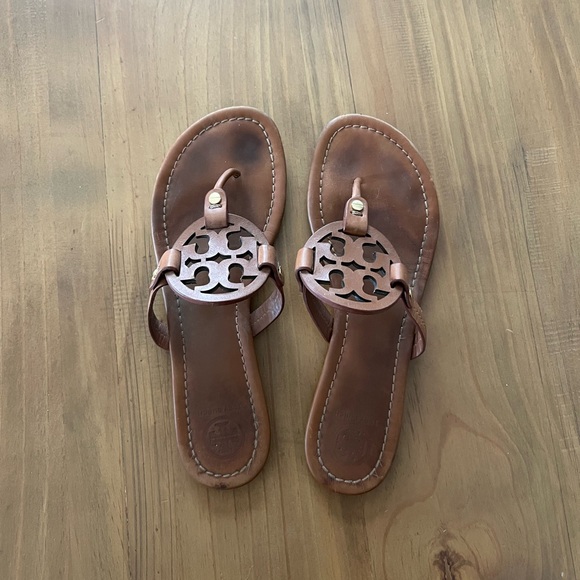 Tory Burch Miller Vintage Vachetta Leather Sandals - Picture 3 of 5
